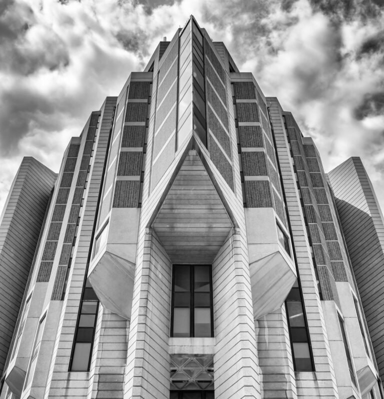 The concrete exterior of Robarts Library, a Brutalist landmark in Toronto